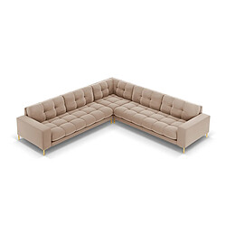 Cosmopolitan Design Canapé d'angle symétrique "Bali" 6 places en velours beige
