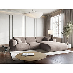 Cosmopolitan Design Canapé d'angle droit "Nolio" 4 places en chenille beige