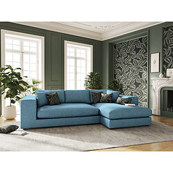 CXL by Christian Lacroix Canapé d'angle droit "Tendance" 5 places en tissu structurel bleu