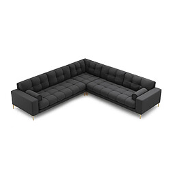 Cosmopolitan Design Canapé d'angle symétrique "Bali" 6 places en tissu structurel gris foncé