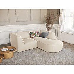 CXL by Christian Lacroix Canapé d'angle droit "Charles" 3 places en velours beige