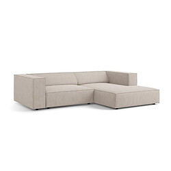 Cosmopolitan Design Canapé d'angle droit "Arendal" 3 places en chenille avec un effet côtelé beige foncé