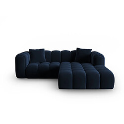 CXL by Christian Lacroix Canapé d'angle droit modulable "Clotilde" 3 places en velours bleu roi