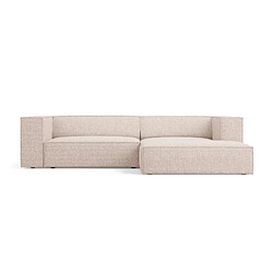 Cosmopolitan Design Canapé d'angle droit "Arendal" 3 places en chenille beige