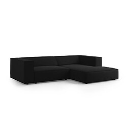 Cosmopolitan Design Canapé d'angle droit "Arendal" 3 places en velours noir