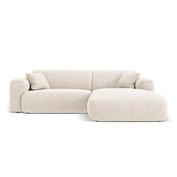 Cosmopolitan Design Canapé d'angle droit "Nolio" 4 places en chenille beige clair