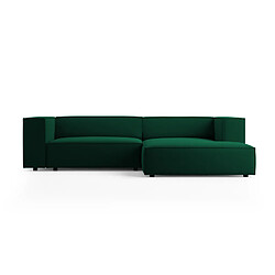 Cosmopolitan Design Canapé d'angle droit "Arendal" 3 places en velours vert bouteille