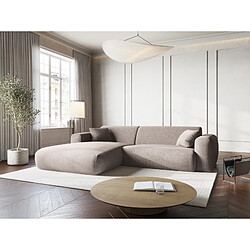 Cosmopolitan Design Canapé d'angle gauche "Nolio" 4 places en chenille beige