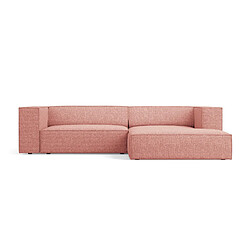 Cosmopolitan Design Canapé d'angle droit "Arendal" 3 places en chenille rose