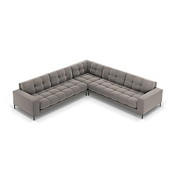 Cosmopolitan Design Canapé d'angle symétrique "Bali" 6 places en velours gris clair