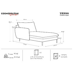 Acheter Cosmopolitan design Méridienne Vienna gauche - Noir bouclé