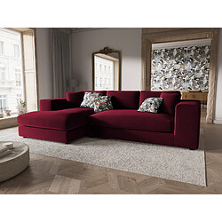 CXL by Christian Lacroix Canapé d'angle gauche "Tendance" 5 places en velours rouge