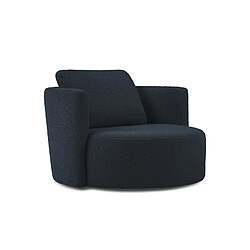 CXL by Christian Lacroix Fauteuil pivotant "Adam" en bouclé bleu foncé