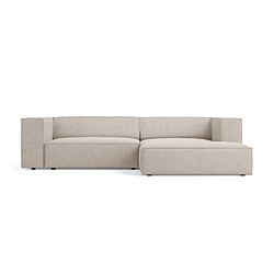 Cosmopolitan Design Canapé d'angle droit "Arendal" 3 places en chenille avec un effet côtelé beige foncé