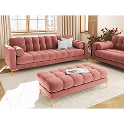 Cosmopolitan Design Canapé "Bali" 3 places en velours rose
