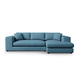 CXL by Christian Lacroix Canapé d'angle droit "Tendance" 5 places en tissu structurel bleu
