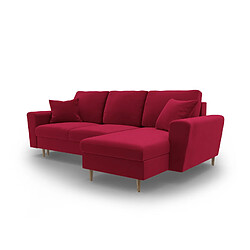 Acheter Cosmopolitan Design Canapé d'angle réversible convertible avec coffre de rangement "Kyoto" 4 places en velours rouge