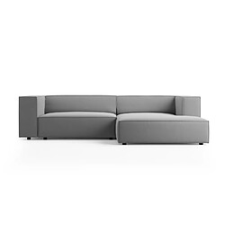 Cosmopolitan Design Canapé d'angle droit "Arendal" 3 places en velours gris clair