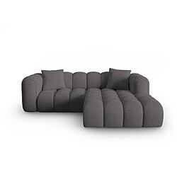 CXL by Christian Lacroix Canapé d'angle droit modulable "Elise" 3 places en tissu structurel gris