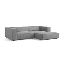 Cosmopolitan Design Canapé d'angle droit "Arendal" 3 places en chenille avec un effet côtelé gris foncé