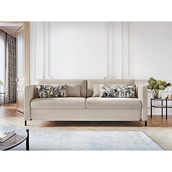 CXL by Christian Lacroix Canapé convertible "Yanis" 3 places en tissu structurel beige