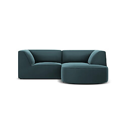 CXL by Christian Lacroix Canapé d'angle droit "Charles" 3 places en velours bleu