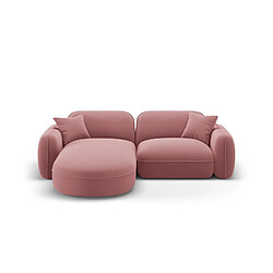 CXL by Christian Lacroix Canapé d'angle gauche modulable "Lucien" 3 places en velours saumon