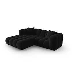 CXL by Christian Lacroix Canapé d'angle gauche modulable "Clotilde" 3 places en velours noir