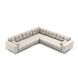 Cosmopolitan Design Canapé d'angle symétrique "Bali" 6 places en tissu structurel beige