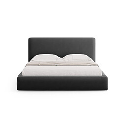 Avis Cosmopolitan Design Lit coffre avec tête de lit "Colonel" 140x200cm en velours gris foncé