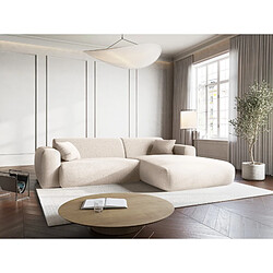 Cosmopolitan Design Canapé d'angle droit "Nolio" 4 places en chenille beige clair
