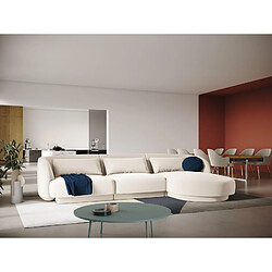 Cosmopolitan Design Canapé d'angle droit "Tulum" 4 places en velours beige clair