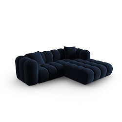 CXL by Christian Lacroix Canapé d'angle droit modulable "Clotilde" 3 places en velours bleu roi