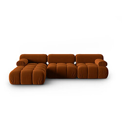 CXL by Christian Lacroix Canapé d'angle gauche modulaire "Killian" 4 places en velours terracotta
