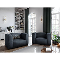 CXL by Christian Lacroix Fauteuil "Muse" en cuir véritable bleu