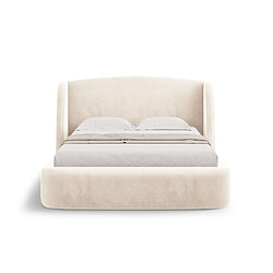 CXL by Christian Lacroix Lit coffre avec tête de lit "Aude" 140x200cm en velours beige clair