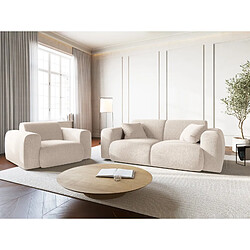 Cosmopolitan Design Canapé "Nolio" 2 places en chenille beige clair