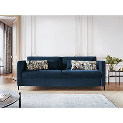 CXL by Christian Lacroix Canapé convertible "Yanis" 2 places en tissu structurel bleu
