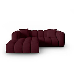 CXL by Christian Lacroix Canapé d'angle gauche modulable "Elise" 3 places en tissu structurel bordeaux