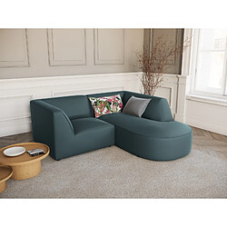 CXL by Christian Lacroix Canapé d'angle droit "Charles" 3 places en velours bleu