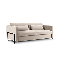 CXL by Christian Lacroix Canapé convertible "Yanis" 3 places en velours beige