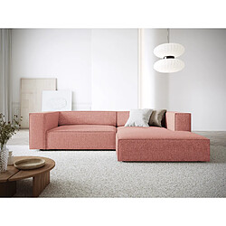 Cosmopolitan Design Canapé d'angle droit "Arendal" 3 places en chenille rose