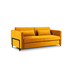 CXL by Christian Lacroix Canapé convertible "Yanis" 2 places en velours jaune