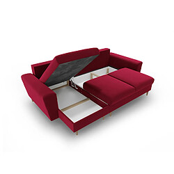 Cosmopolitan Design Canapé d'angle réversible convertible avec coffre de rangement "Kyoto" 4 places en velours rouge pas cher