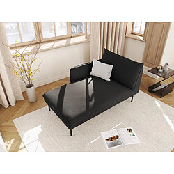 Cosmopolitan design Méridienne Vienna gauche - Noir bouclé