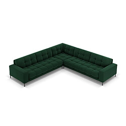 Cosmopolitan Design Canapé d'angle symétrique "Bali" 6 places en velours vert bouteille
