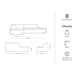 Avis CXL by Christian Lacroix Canapé d'angle gauche "Charles" 4 places en velours motif de rose de jardin,menthe