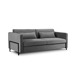 CXL by Christian Lacroix Canapé convertible "Yanis" 3 places en velours gris foncé