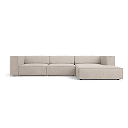 Cosmopolitan Design Canapé d'angle droit "Arendal" 4 places en chenille avec un effet côtelé beige foncé