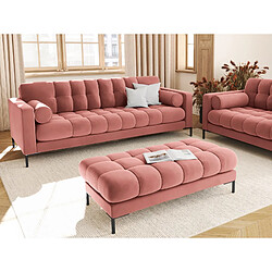 Cosmopolitan Design Canapé "Bali" 3 places en velours rose